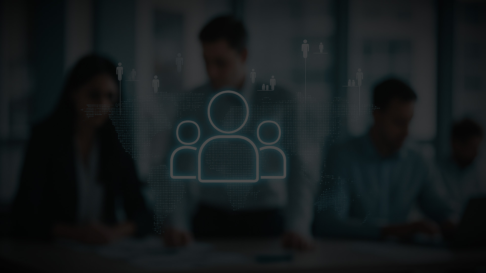 Icon für Mitarbeiter und Teams vor Geschäftsszene – Recruitingfilm für Employer Branding